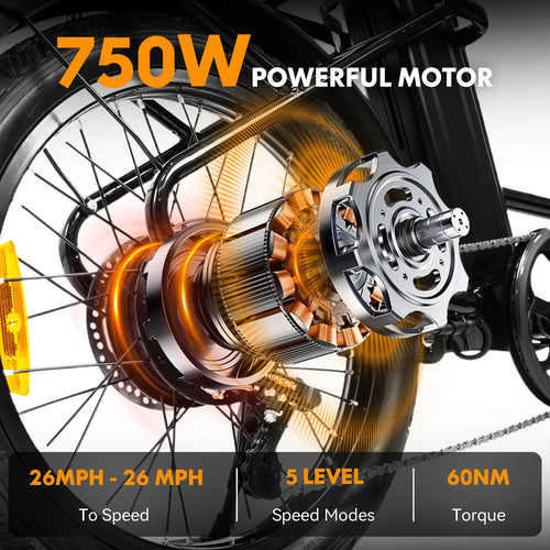 750W Motor 7-speed Adjustable Electric Bike